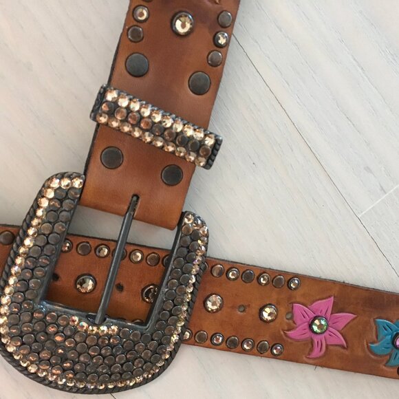 RN Design Brown Rhinestone Belt - Size S-M main image 7